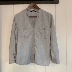 ZARA Women’s Gray Button-Up Blouse - M
